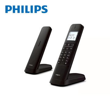 PHILIPS 設計款大螢幕電量顯示數位子母答錄機無線電話-M4752B
