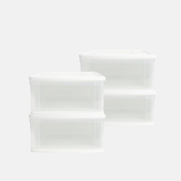 (箱)日本IRIS 透明抽屜收納箱 37.6x52.8x19.7cm 4入