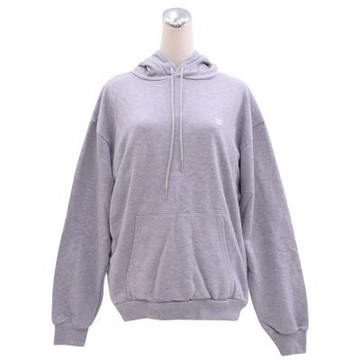 CELINE 簡約電繡LOGO羊絨混紡連帽T/衛衣(灰)