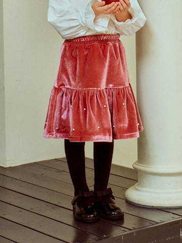 Pearl Velvet Midi Skirt