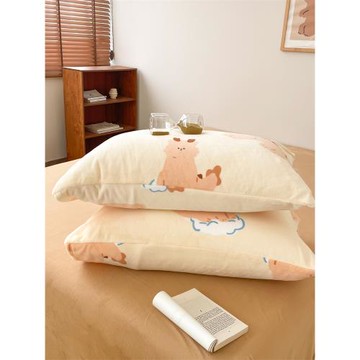 飛龍在天 小粉龍原創奶油絨枕套加絨保暖柔軟單只毛絨枕頭罩加厚