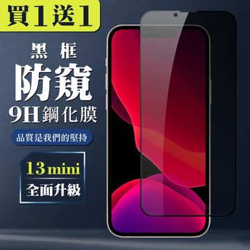 IPhone 13 MINI 保護貼 買一送一全覆蓋玻璃黑框防窺鋼化膜