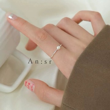 An:Sr—「百搭款 珍珠戒指 」尺寸可調節 氣質 百搭 珍珠 戒指 飾品B0002