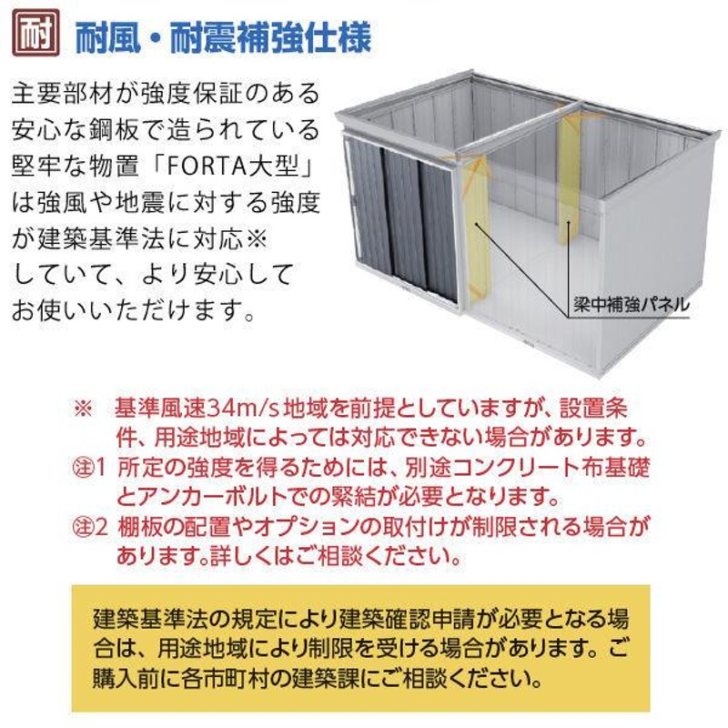 配送は関東・東海限定』イナバ物置 FB／フォルタ大型 FB-5235H CG 結露軽減材付屋根 ハイルーフ 一般型『屋外用中型・大型物置』  CG(チャコールグレー) LINEショッピング