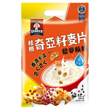 QUAKER 桂格 奇亞籽麥片 藜麥核桃 奶素可食 10包  300g  1袋
