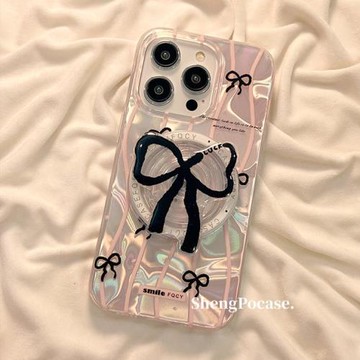 夏日清新蝴蝶結磁吸適用三星s24ultra手機殼硅膠水波紋s23+時尚新款s20fe甜美a55a15少女心a25a54a04防摔a05s