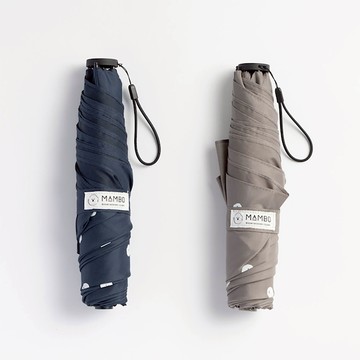 日本claska Mambo 比熊犬插畫家合作限定款輕量摺疊傘 (2色) - 淺灰