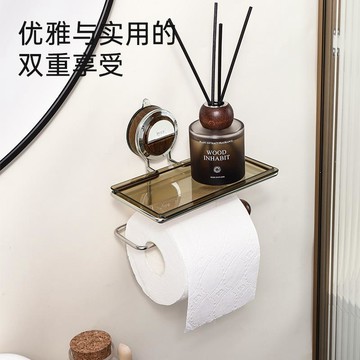 ✅【臺灣出貨】免打孔吸盤衛生間衛生紙架壁掛式廁紙架輕奢家用捲紙架置物架