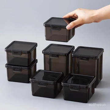 臺灣出貨⭐免運⭐收納盒整理盒子防塵透明整理盒帶蓋美妝蛋雜物眼影桌麵小收納盒