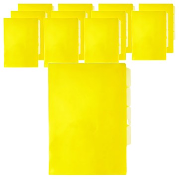 Lian Qin 連勤牌文具 PP 透明文件套四段 E-356  黃色  1包