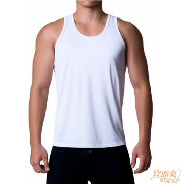 【宜而爽】時尚經典YA系列吸濕排汗速乾型男背心 白 2件組