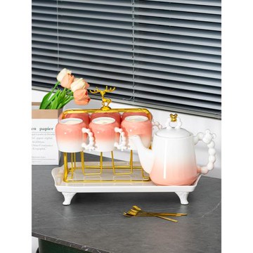 輕奢陶瓷水具套裝水杯水壺茶具茶壺茶杯喬遷之喜結婚送禮禮盒客廳