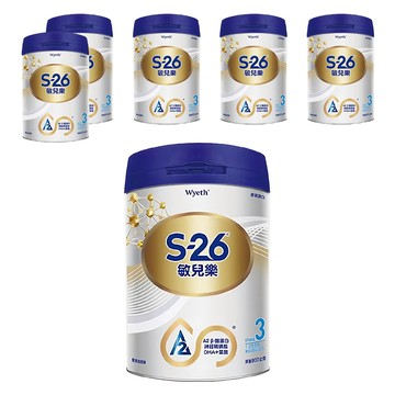 Wyeth 惠氏 S-26 敏兒樂幼兒成長配方奶粉 新升級 3號 1~3歲  800g  1罐  6罐
