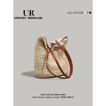 UR高級質感編織鏤空包女2025新款潮夏季海邊度假托特包休閑單肩包