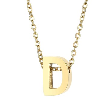 台灣客製化鏈長項鍊 純鋼字母D金色鎖骨項鏈－DUSHA ACCESSORY 杜莎飾品