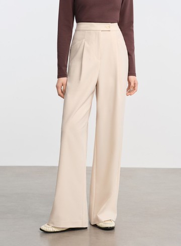 經典打摺修身西裝褲