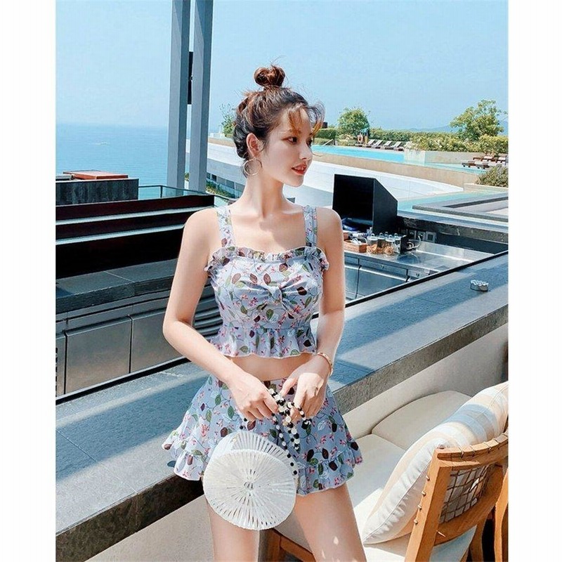 送料無料/新品 水着2 レディース アイボリー セパレート フレア スカート