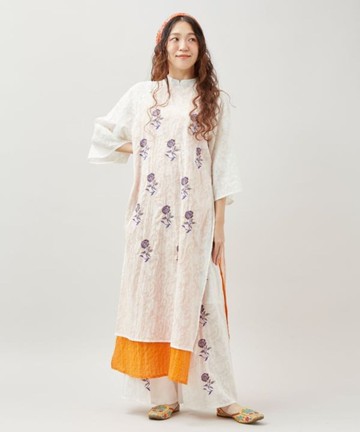 【熱門預購】Petina 花鳥風月玫瑰刺繡拼色洋裝 (3色) IAC-6111