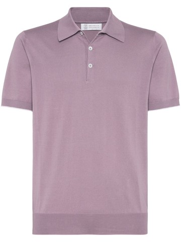 Brunello Cucinelli - cotton polo jumper - men - Cotton - 52 - Purple