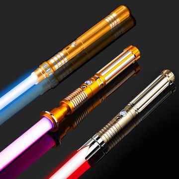 新款外貿星戰激光劍多色變色2合1盧克激光劍兒童發光刀片跨境批發