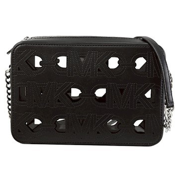 MICHAEL KORS MK穿孔車線造型斜背包/方包(黑)