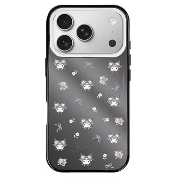 酷洛米 鏡面小花 磁吸黑框 iPhone 17 16 15 14 Pro Max 防摔殼