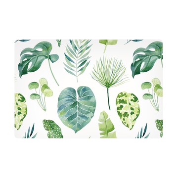 防水防油隔熱皮革餐墊  龜背芋 白色 + 綠色  30 x 45cm  1個