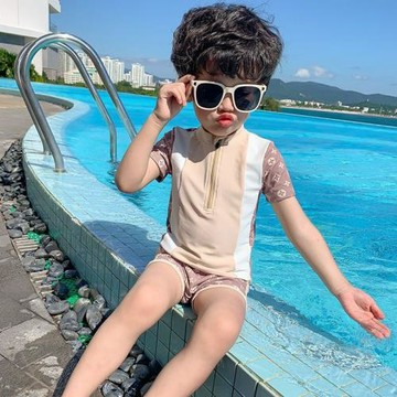 男童分體泳衣套裝夏季新款兒童韓版小中大童男孩速干度假寶寶泳裝