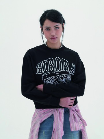 Sandwich Crop Sweatshirt [Black]
