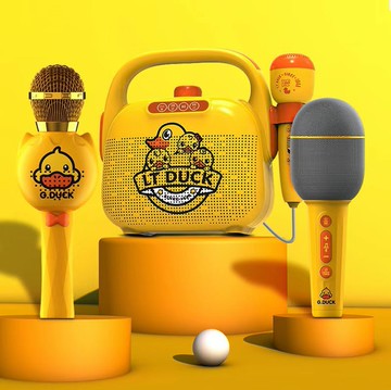 兒童唱歌主持練口才小麥克風無線藍牙一體音響卡拉OK家庭KTV玩具【Snowbelle優選】