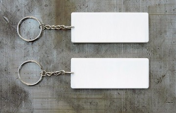 客製化禮物 橫向自訂字句白底紅字/黑字匙扣