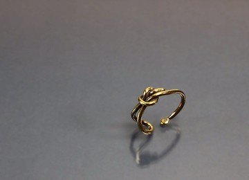 線條系列-綁結黃銅戒