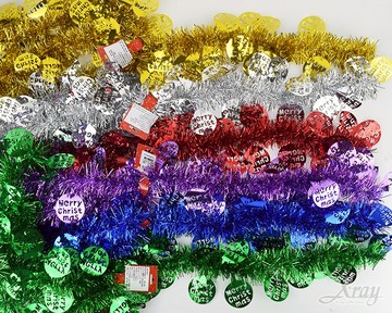 圓片聖誕快樂金蔥(金/銀/紅/藍/綠/紫)，聖誕節/金蔥條/彩條/佈置/裝飾/擺飾/會場佈置/櫥窗/店面裝飾，X射線【X451591】