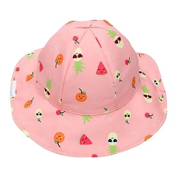 Flapjack kids 兒童款雙面遮陽帽  UPF50+高防曬  超輕量柔軟  防潑水  6個月~2歲  紅鶴 + 水果