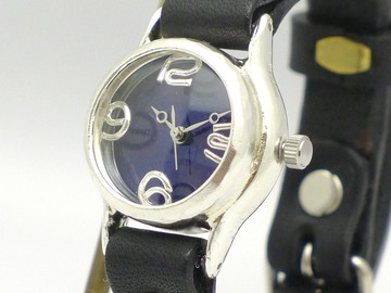 手作腕錶 HandCraftWatch Lady on Time-S BL Lady's Silver 藍色錶盤 (305BSV BL/BK)