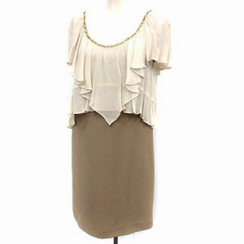 中古 グレースコンチネンタル Grace Continental ワンピース シルク ノースリーブ シフォン 34 ベージュ G レディース 通販 Lineポイント最大1 0 Get Lineショッピング