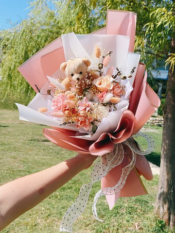 情人節小熊花束永生花生日禮告白求婚韓式花束 Pinkoi 設計購物網站 Line購物