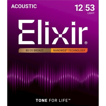 Elixir 民謠吉他弦 11052 Nanoweb 80/20 Bronze (12-53) 薄膜 黃銅【黃石樂器】