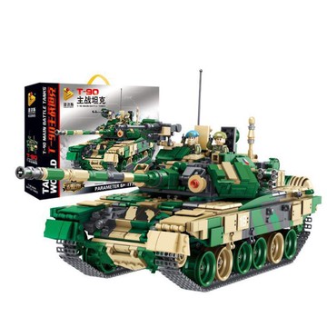 潘洛斯T90主戰坦克步兵裝甲車 男孩DIY拼裝兒童拼插積木玩具批發【益三和】可開發票