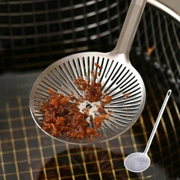 304不鏽鋼一體成形濾油勺/浮沫勺(細長孔) 單一規格