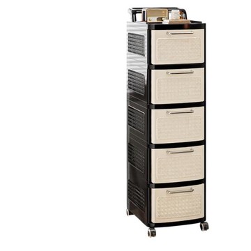 【LEZUN 樂尊】抽屜小推車帶輪可移動五層置物架