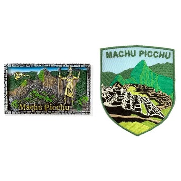 造型布貼＋磁鐵【2件組】 秘鲁馬丘比丘印加文明質感磁鐵＋祕魯馬丘比丘識別章 大門磁鐵 冰箱磁 彩色磁鐵 冰箱貼 地標磁鐵 _廠商直送