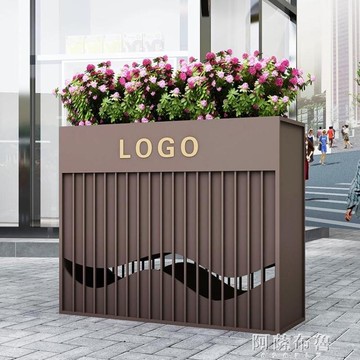 樂天精選~種植箱鐵藝花箱戶外商業街售樓部外擺長方形種植箱廣場花壇隔斷圍欄組合- 雙11全館免運