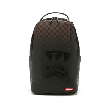 SPRAYGROUND 棋盤格漸層鋸齒鯊大容量後背包 咖啡色 G684564