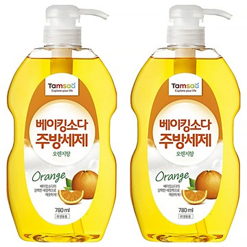 Tamsaa 小蘇打洗碗精 強效清潔油污去除異味 適用於餐具和蔬果清洗  780ml  2瓶