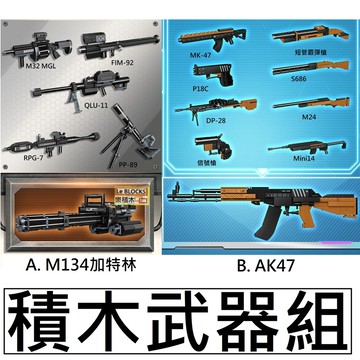 樂積木【現貨】古迪GUDI 積木武器組 加特林 霰彈槍 AK-47機槍衝鋒槍40303 40603M32 MGL F