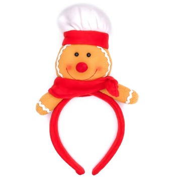 摩達客 耶誕派對 可愛廚師聖誕髮箍  薑餅人 紅色  1個