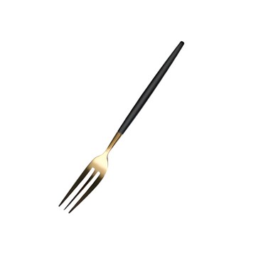 葡萄牙風 304不鏽鋼 黑金 餐叉 簡約時尚  1入
