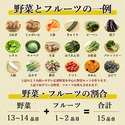 ふるさと納税 時津町 厳選野菜セット 果物付き 15品目 詰め合わせ (時津町)全12回