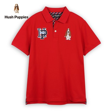 Hush Puppies POLO衫 男裝精緻HP品牌刺繡狗短袖POLO衫